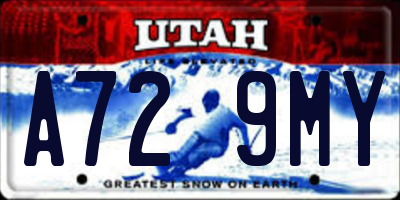 UT license plate A729MY