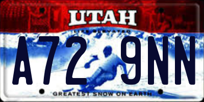 UT license plate A729NN
