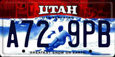 UT license plate A729PB