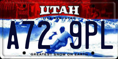 UT license plate A729PL