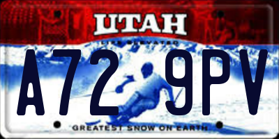UT license plate A729PV
