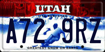 UT license plate A729RZ