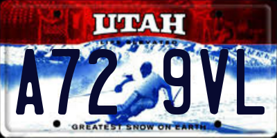UT license plate A729VL
