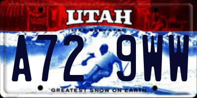 UT license plate A729WW