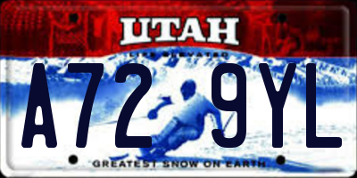 UT license plate A729YL
