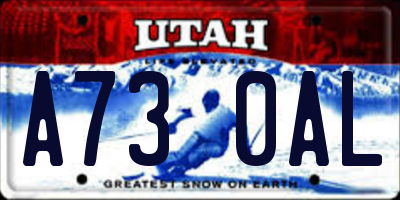 UT license plate A730AL