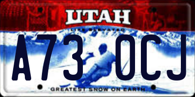 UT license plate A730CJ