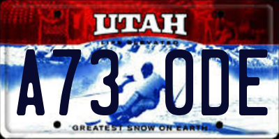 UT license plate A730DE