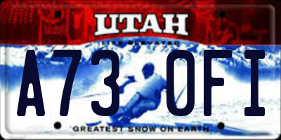 UT license plate A730FI
