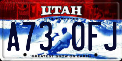 UT license plate A730FJ