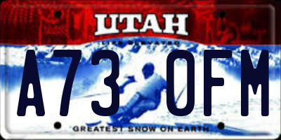 UT license plate A730FM