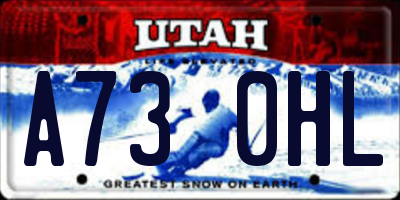 UT license plate A730HL