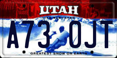 UT license plate A730JT