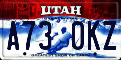 UT license plate A730KZ
