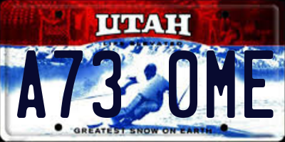 UT license plate A730ME