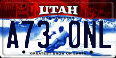 UT license plate A730NL