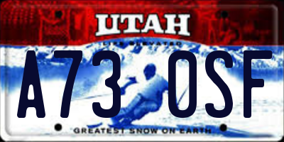 UT license plate A730SF