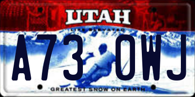 UT license plate A730WJ