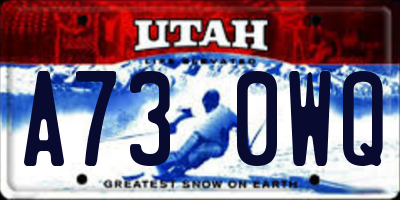 UT license plate A730WQ