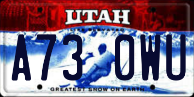 UT license plate A730WU