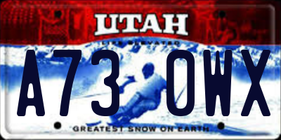UT license plate A730WX