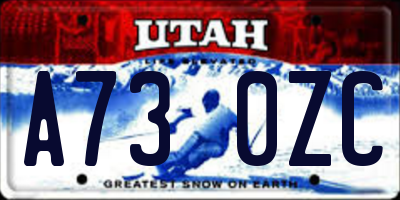 UT license plate A730ZC