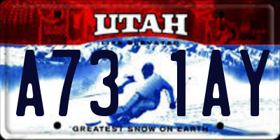 UT license plate A731AY