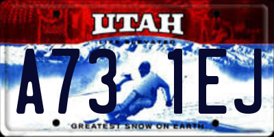 UT license plate A731EJ