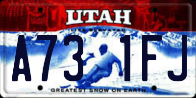 UT license plate A731FJ