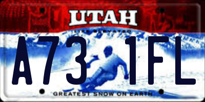 UT license plate A731FL