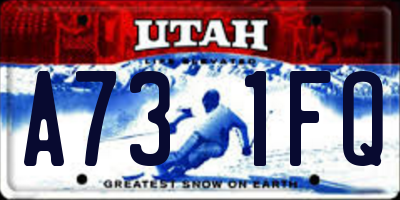 UT license plate A731FQ