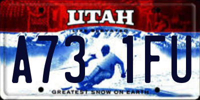 UT license plate A731FU