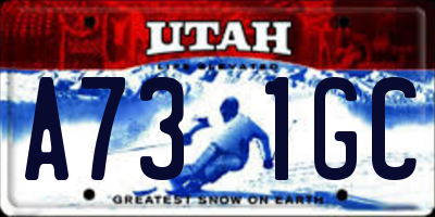 UT license plate A731GC