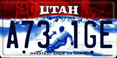 UT license plate A731GE