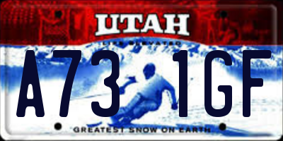 UT license plate A731GF