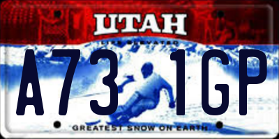 UT license plate A731GP