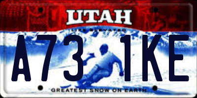 UT license plate A731KE