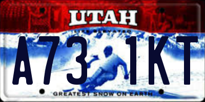 UT license plate A731KT