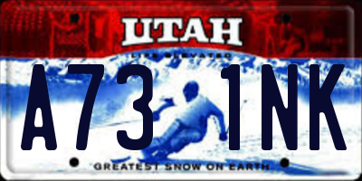 UT license plate A731NK