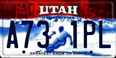 UT license plate A731PL