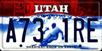 UT license plate A731RE