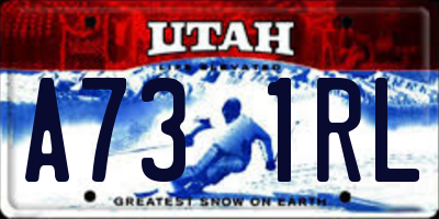 UT license plate A731RL
