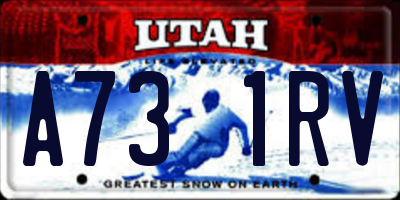 UT license plate A731RV