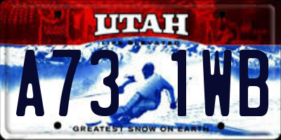 UT license plate A731WB