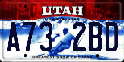 UT license plate A732BD