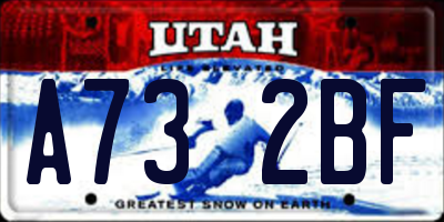 UT license plate A732BF