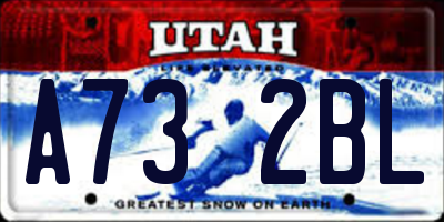 UT license plate A732BL