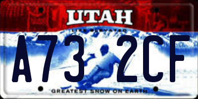 UT license plate A732CF