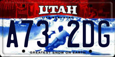 UT license plate A732DG