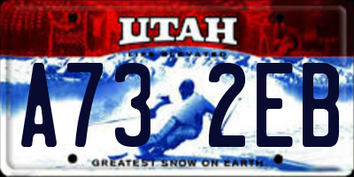 UT license plate A732EB